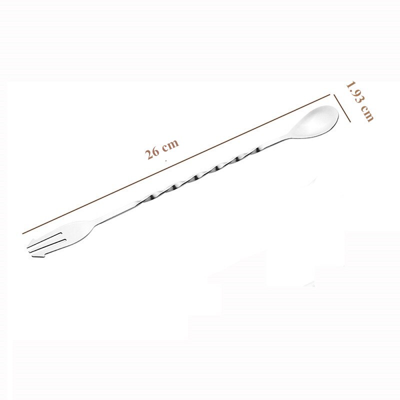 26cm Stainless Steel Swizzle Stick Stirrer Bar Spoon Mixing Fork Cocktail Picks Drink Muddlers Bartender Tools Kitchen Products