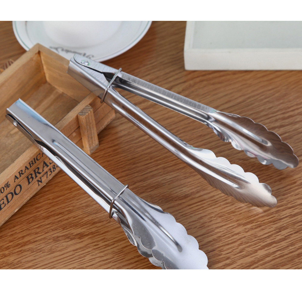 Rustfrit stål kage brød klip mad grill bøf tang madlavningsværktøj picnic køkken tang grill klip