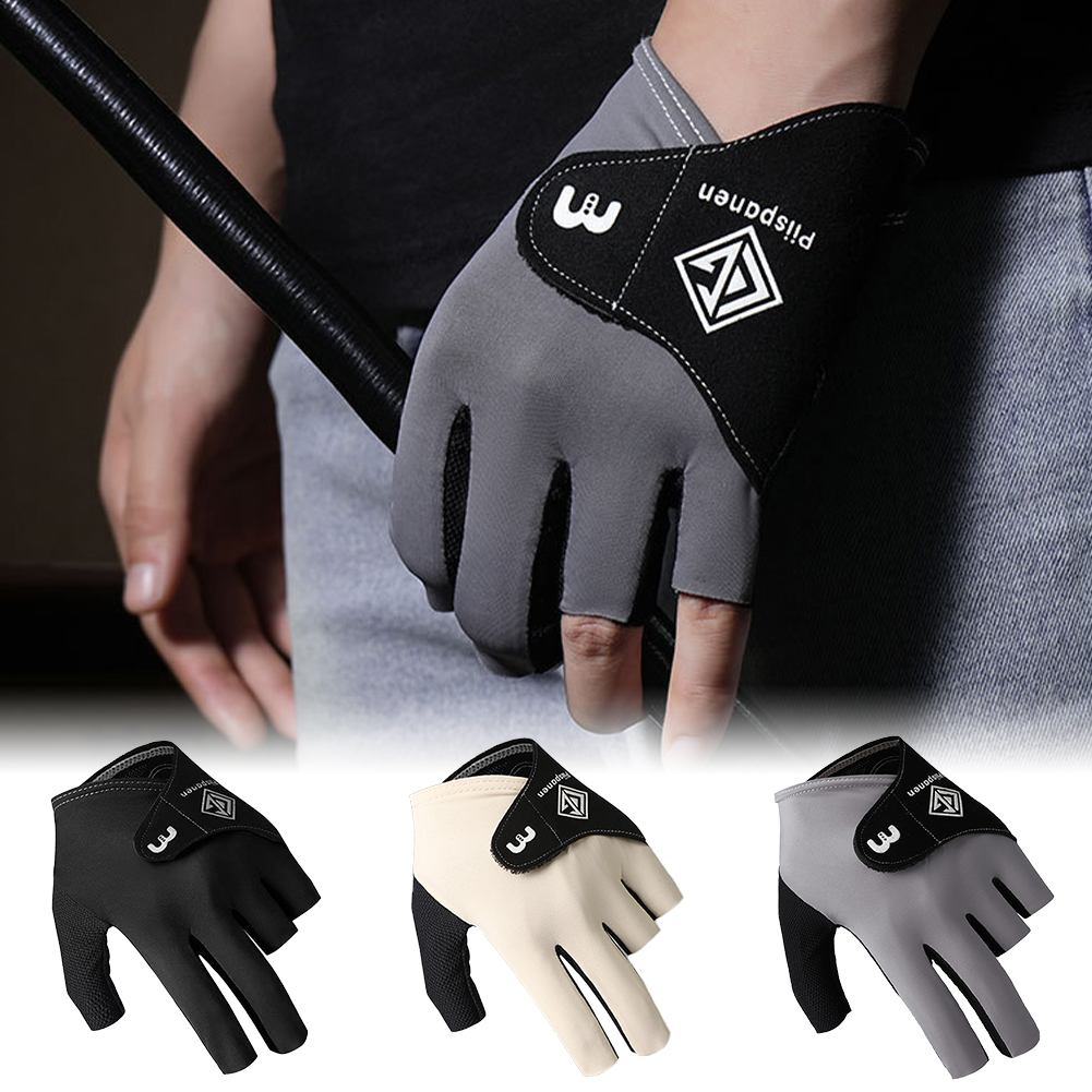 1Pcs Billiard Glove Open 3 Fingers Sports Gloves Billiard Left Hands Anti-Slip Breathable Perspire Women Men Unisex