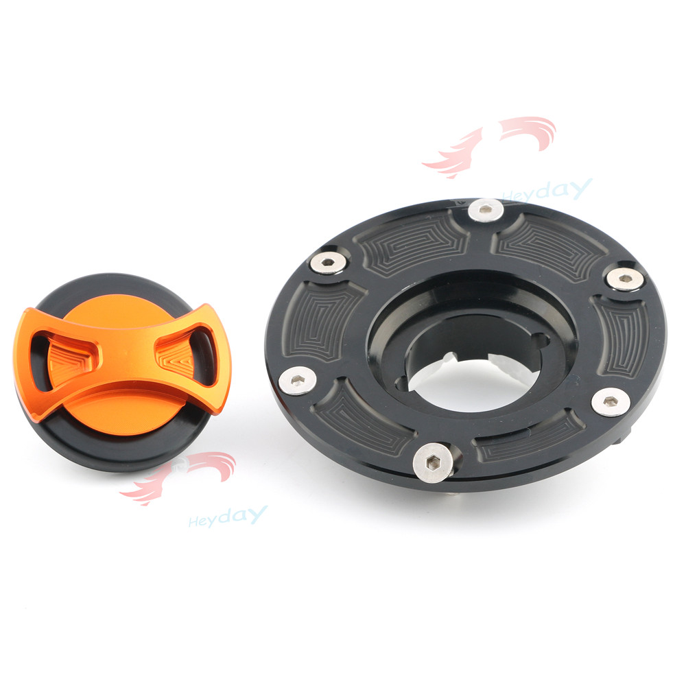 Billet CNC Keyless Gas Fuel Tank Cap Cover For Aprilia RS125/RS250 All Years / RSV1000 Mille 1998 - 2000: Orange