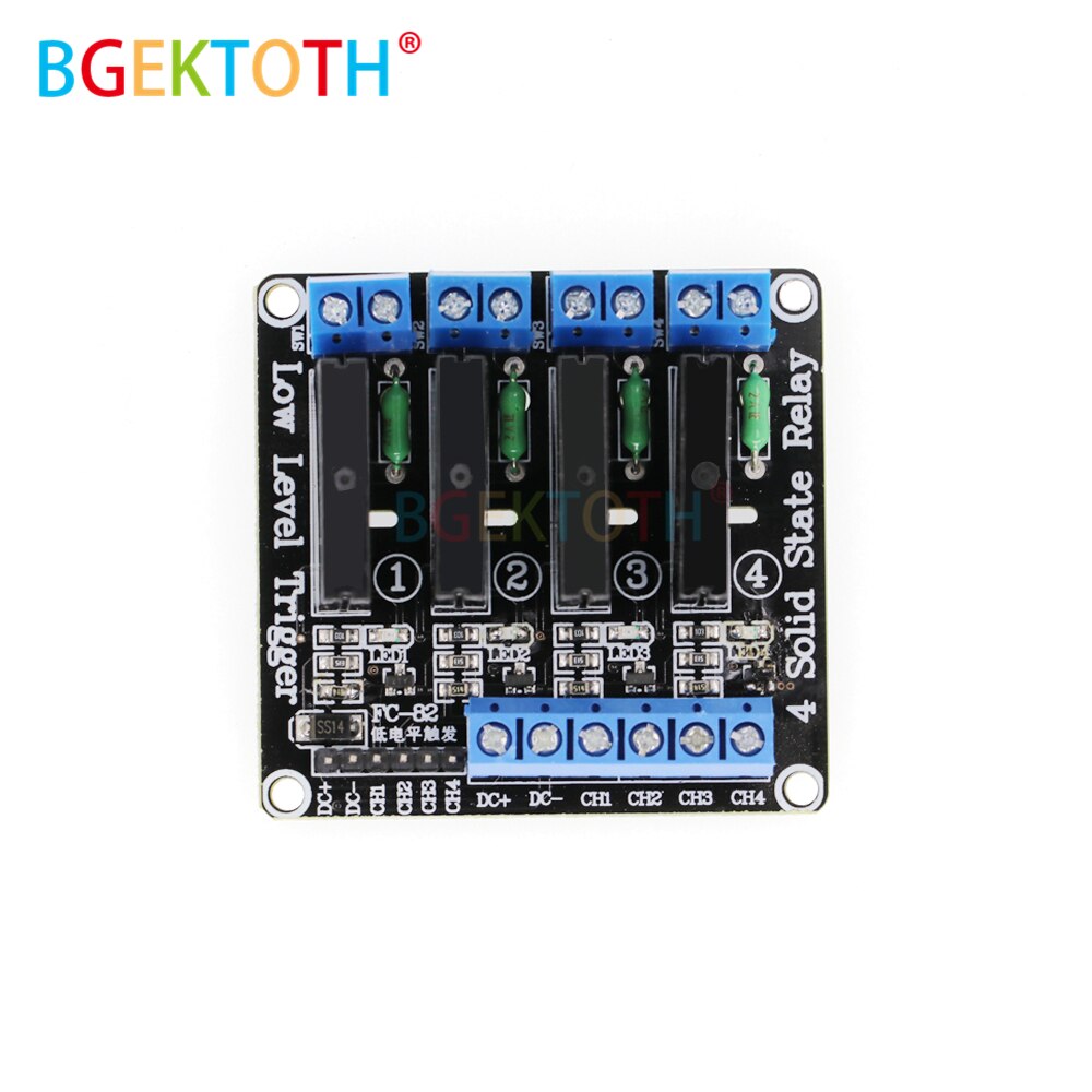 4 Channel 5V 12V 24V DC Relay Module Solid State Low Level SSR AVR DSP 2A 240V