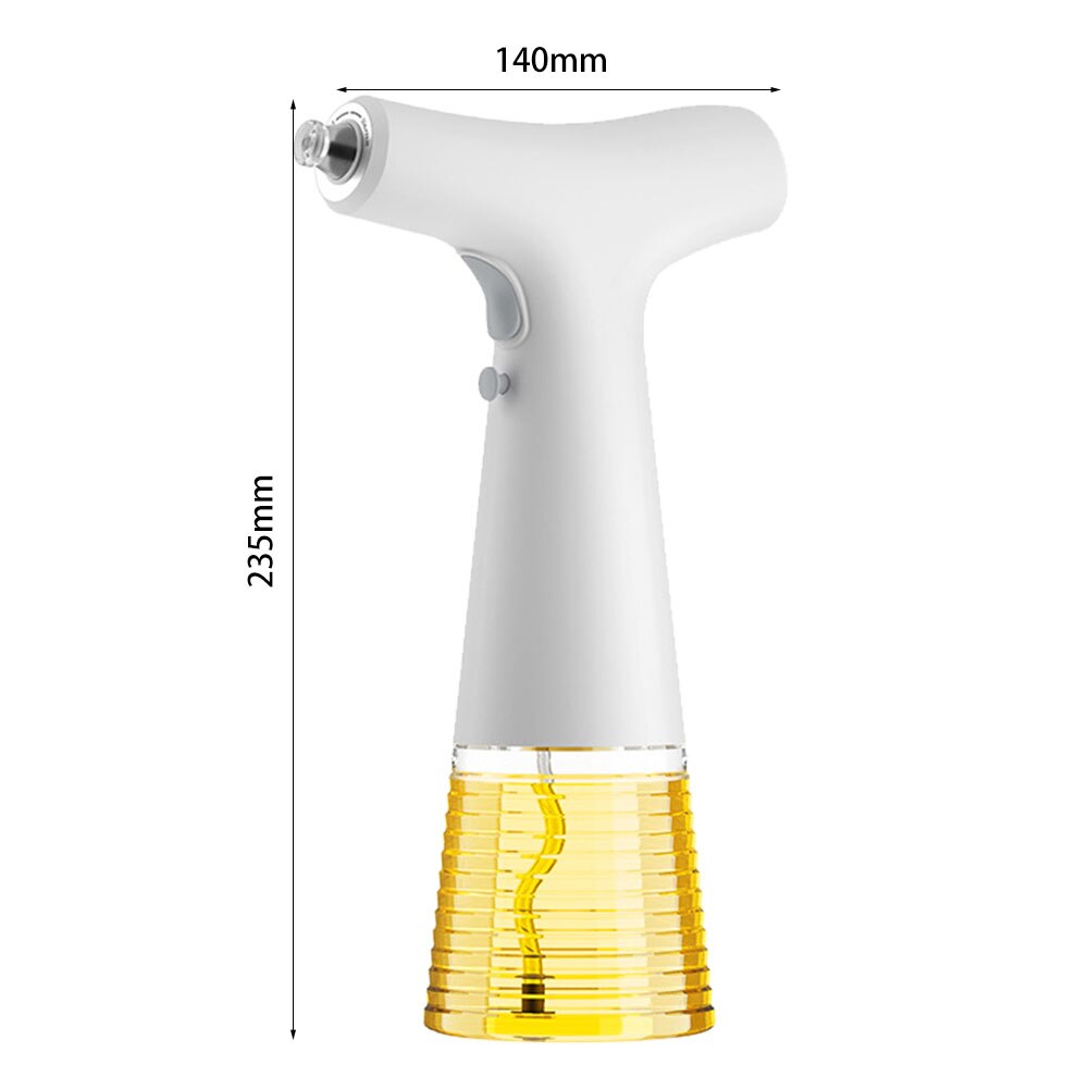 Botella eléctrica con pulverizador de aceite de oliva, botella de almacenamiento de vinagre, salsa de soja, alimentada por batería, para el hogar y la cocina: White