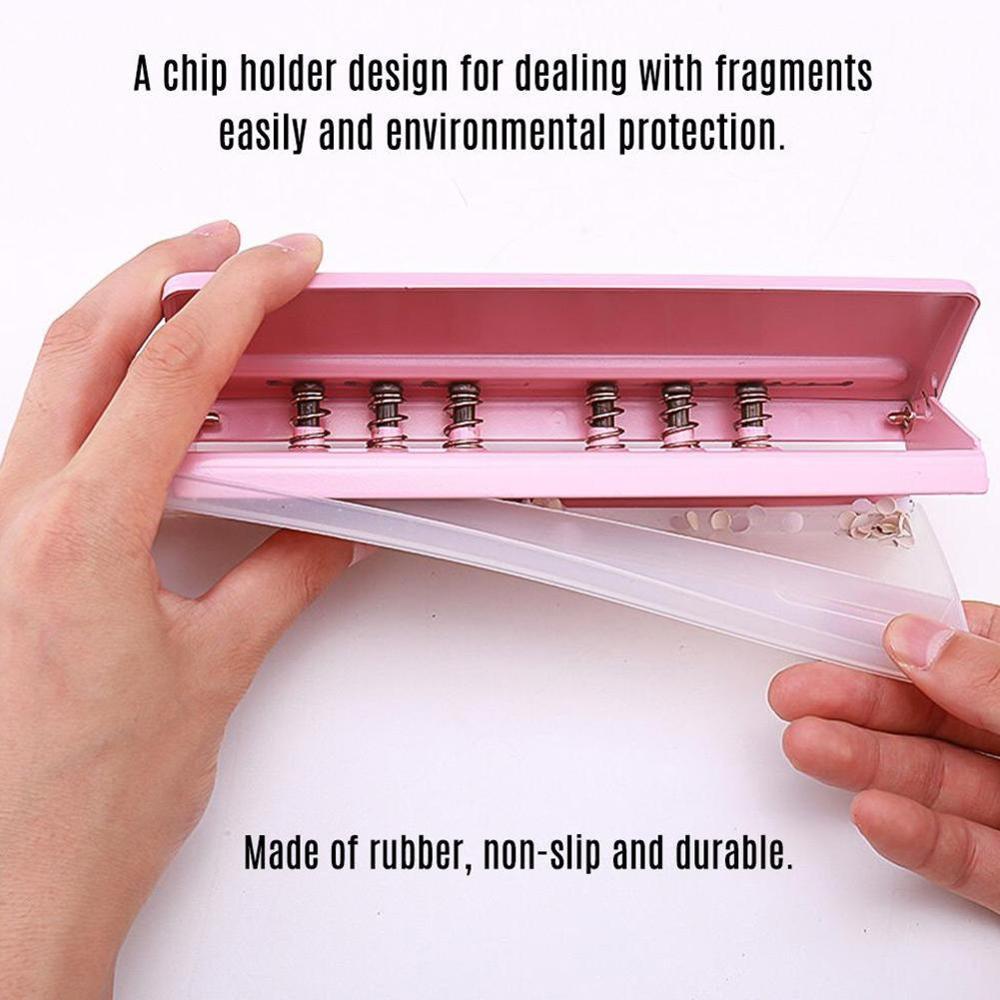 6 Hole puncher Loose-Leaf Standard Puncher Paper Adjustable Stapler Office Binding Supplies Student Stationery Equipment