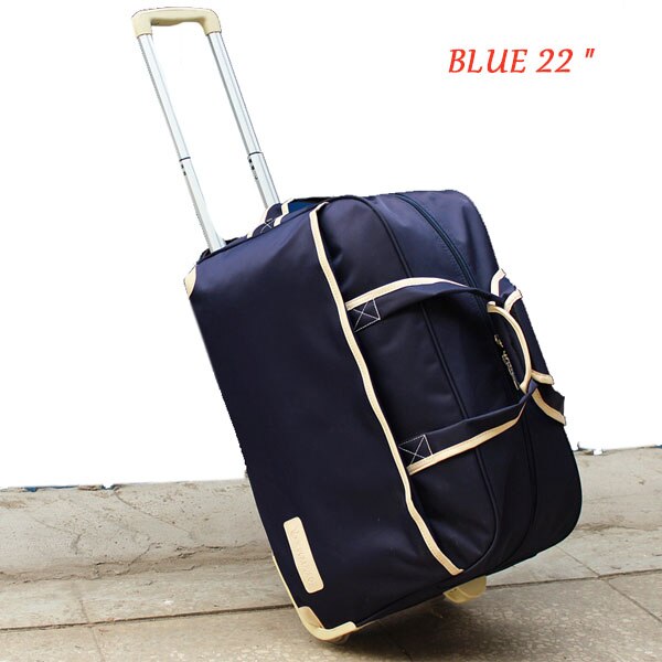 Neue Frauen Trolley Gepäck Roll Koffer Casual Verdickung Roll Fall Reisetasche auf Rädern Gepäck Koffer: Blue 22