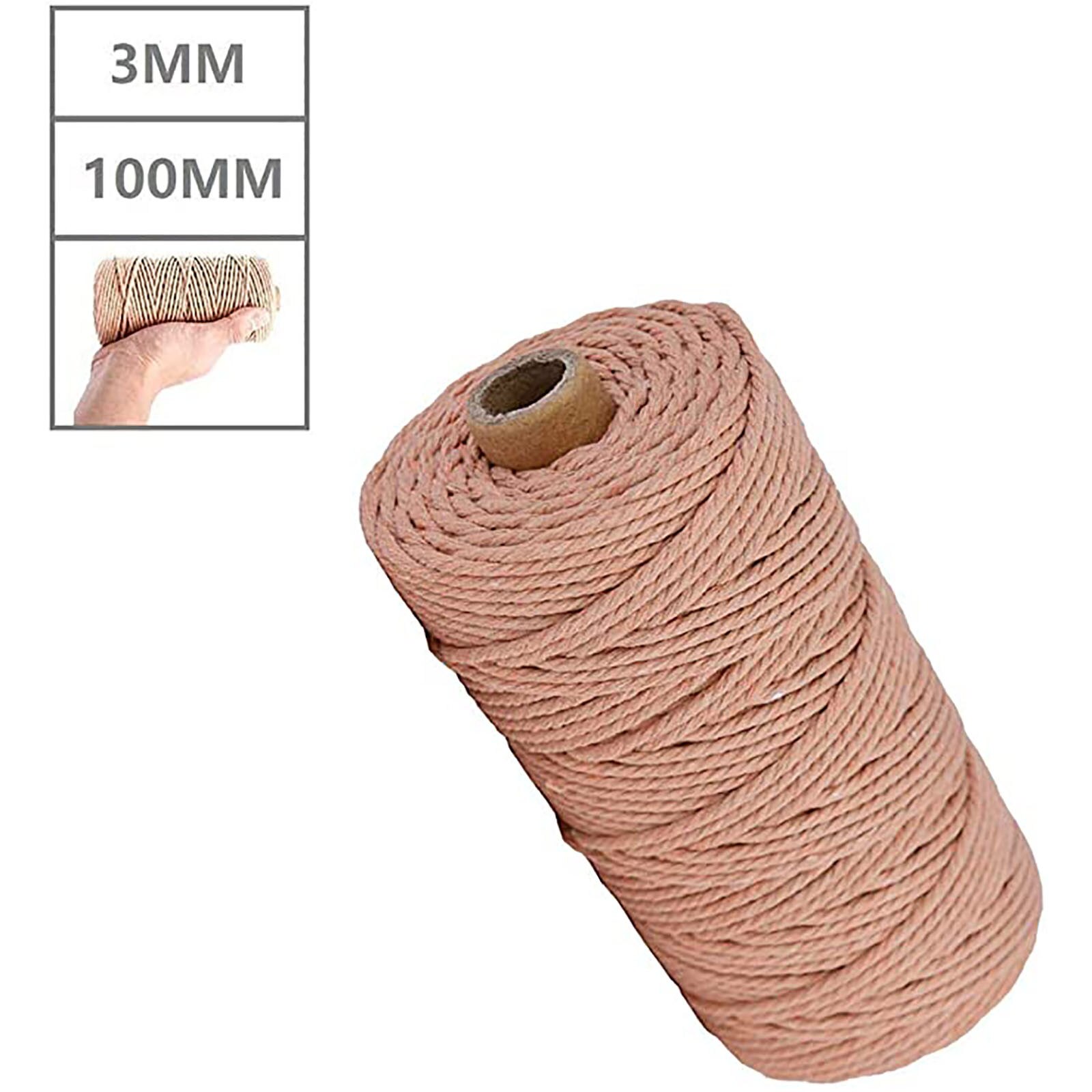 3Mm Macrame Katoenen Koord Opknoping Touw Craft Cord Diy Ambachten Breien 100M Handgemaakte Kleding Maken Cords