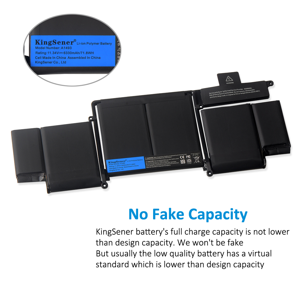 KingSener – batterie pour ordinateur portable A1493, pour Apple MacBook Pro 13 &quot Retina A1502 ME864LL/A ME866LL/A ME865LL/A MGX72 ME864 ME866
