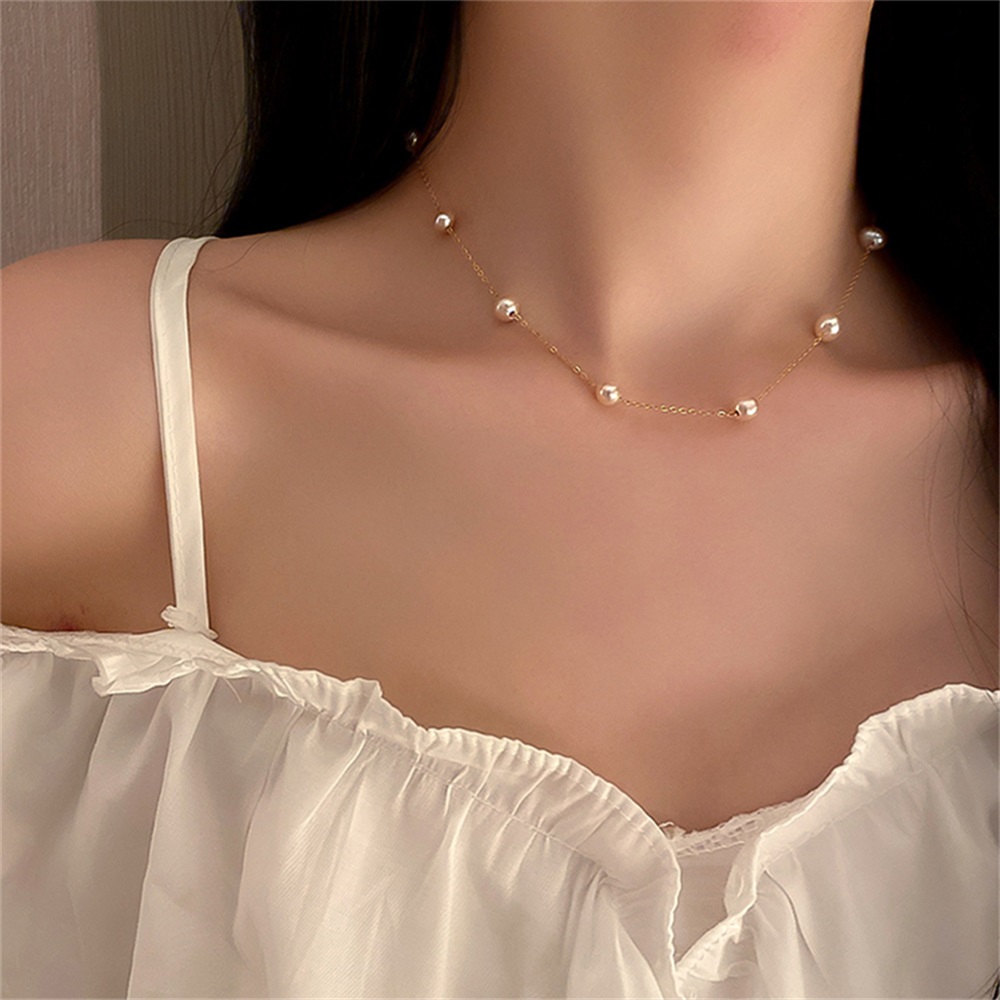 FNIO Y2K-collar con cuentas de flores para mujer, gargantilla de perlas cortas de colores bohemios, joyería femenina: Plata antigua plateada