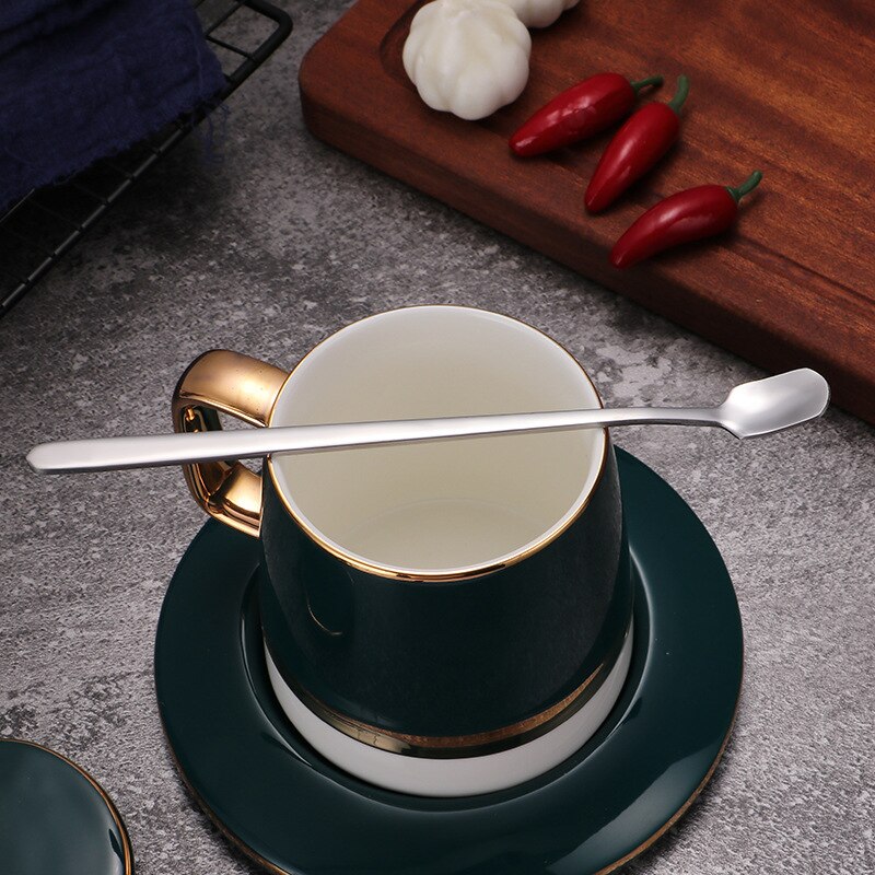 Stainless Steel Ice Spoon Dessert Spoons Korean Top Grade Coffee Stirring Spoon For Dinnerware
