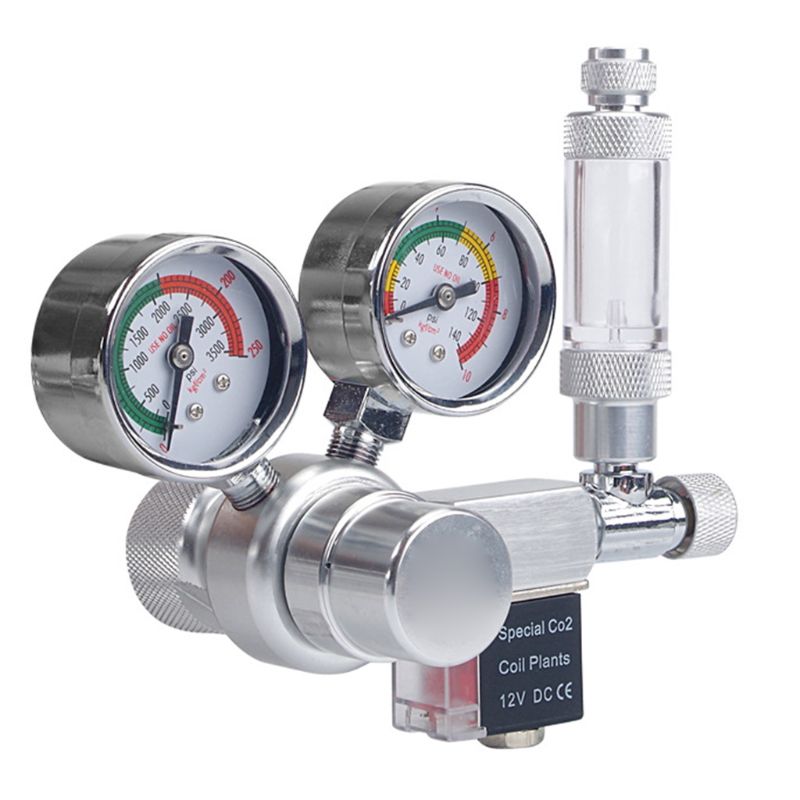 Aquarium CO2 Regulator Mini Dual Gauge Display with Bubble Counter Check Valve: EU