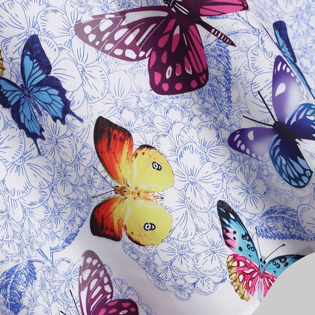 Printed Butterfly Soft Long T-shirt For Women's main image 0