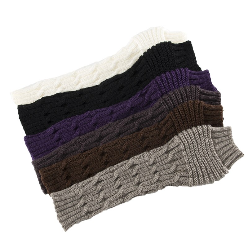 Nuevos guantes de lana con dedos abiertos para otoño e invierno, guantes plegables y cálidos para hombres y mujeres