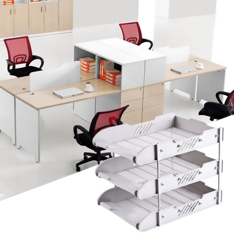 Desk Organizer 3 Trays File Holder File Tray for Letter Paper Document Office Desktop