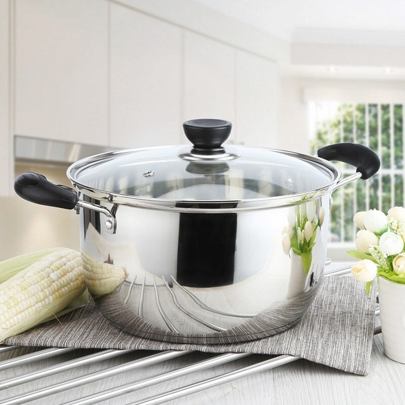 Gryder i rustfrit stål gryde 1.5l-4l dobbeltbund suppe gryde ikke-magnetisk madlavning multi-purpose køkkengrej non-stick pan almindelig brug