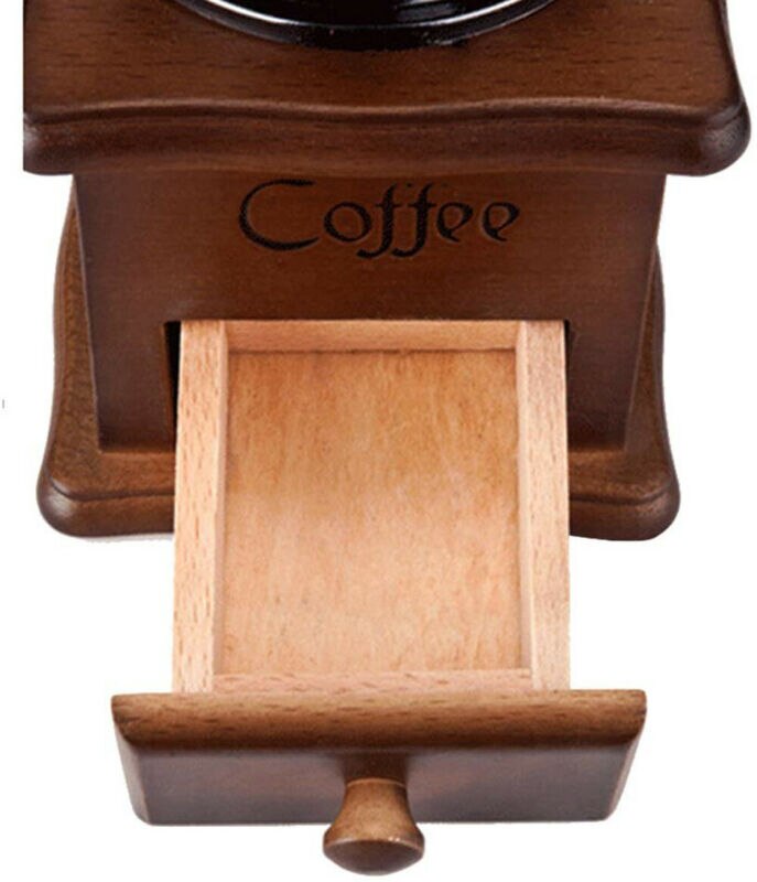 Handmatige koffiebonenmaler instelbare grofheid houten handmolen compact