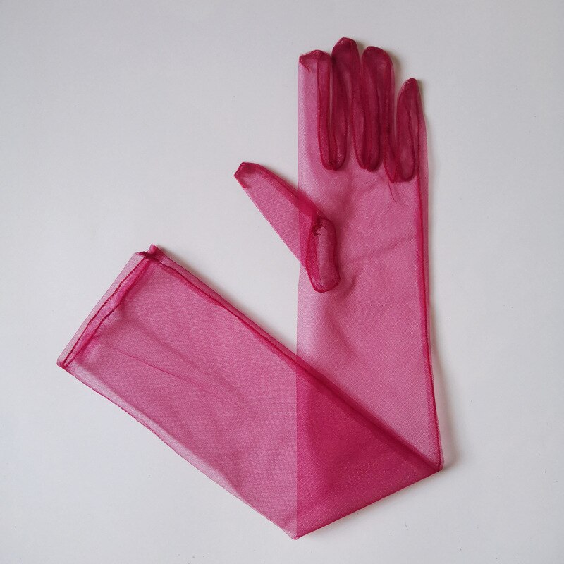 Gants en Tulle Transparent pour femmes, longs et fins pour dames, mitaines à doigt complet, élégants, accessoires de mariage