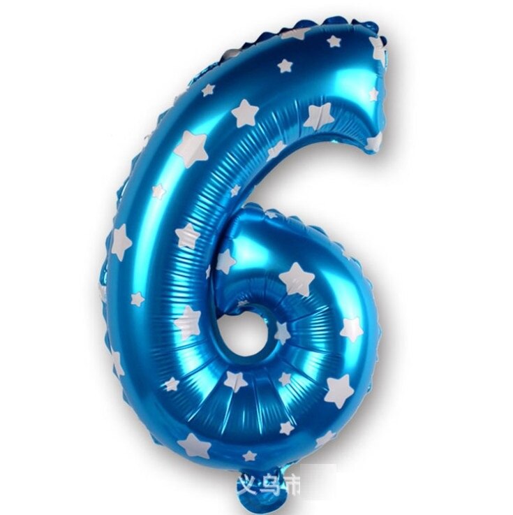 16 Inch Blue Star Number Foil Balloon DigitalBalloons Birthday Party Decoration Inflatble Air Ballon Birthday Wedding Supplies