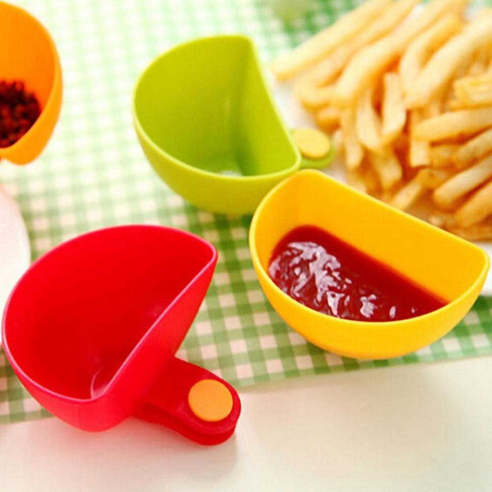 4 sztuk mieszany przyprawy cukier sałatka koncentrat pomidorowy sos naczynia kuchnia klip miska zanurzać mały klip przyprawy danie jedzenie stopień Plastikowy
