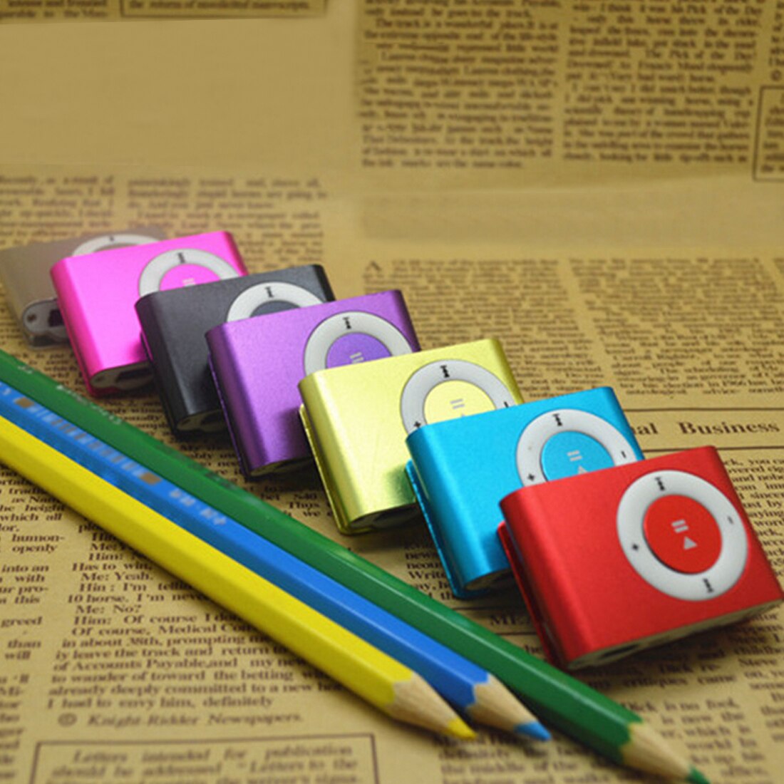 Centechia Tragbare Metall Clip MP3 Spieler mit 8 Süssigkeit Farben Keine Speicher Karte Musik-Spieler mit TF Slot
