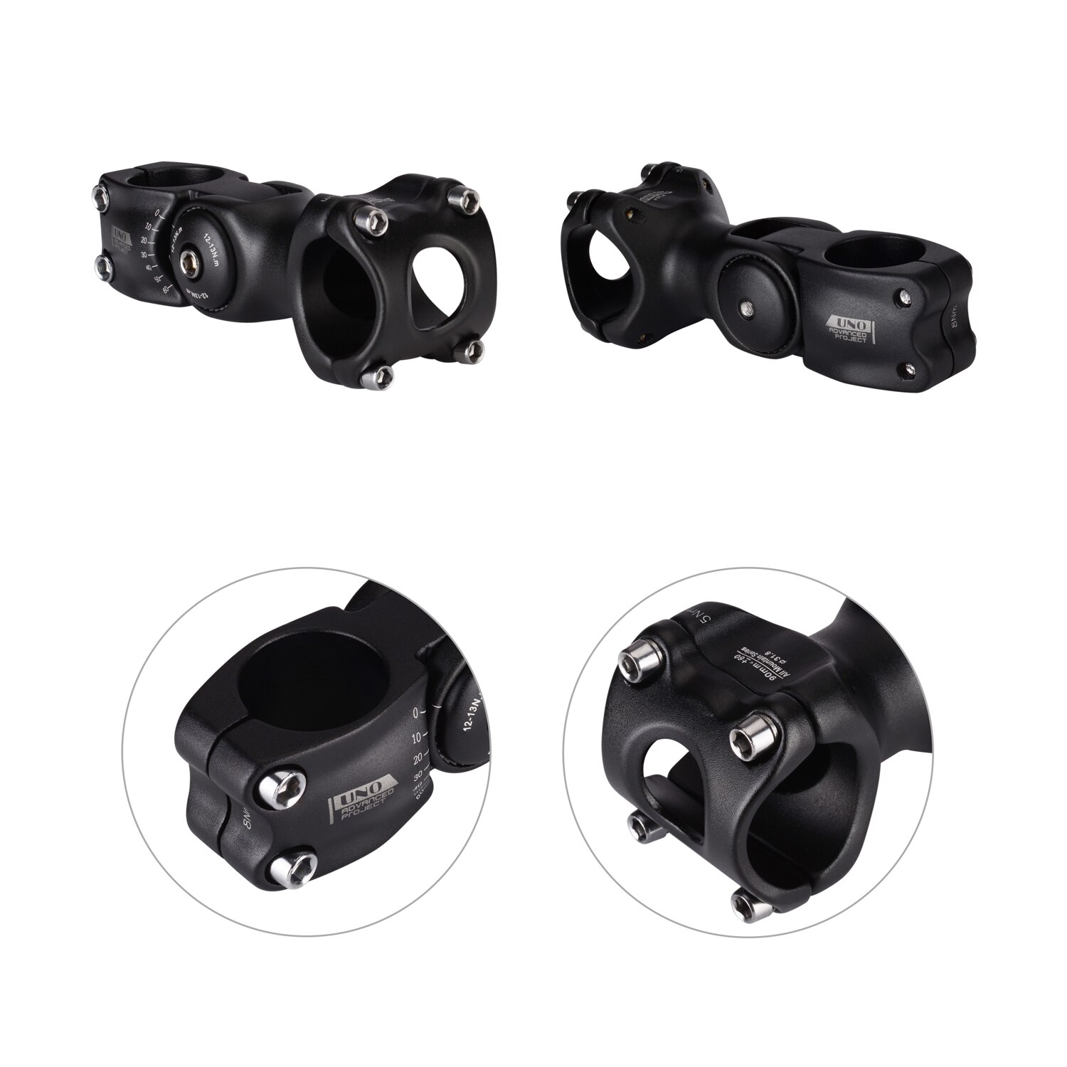 UNO Adjustable Stem Riser 0-60 Degree Mountain Bike Stem Extender Aluminum Alloy Handlebar Stem