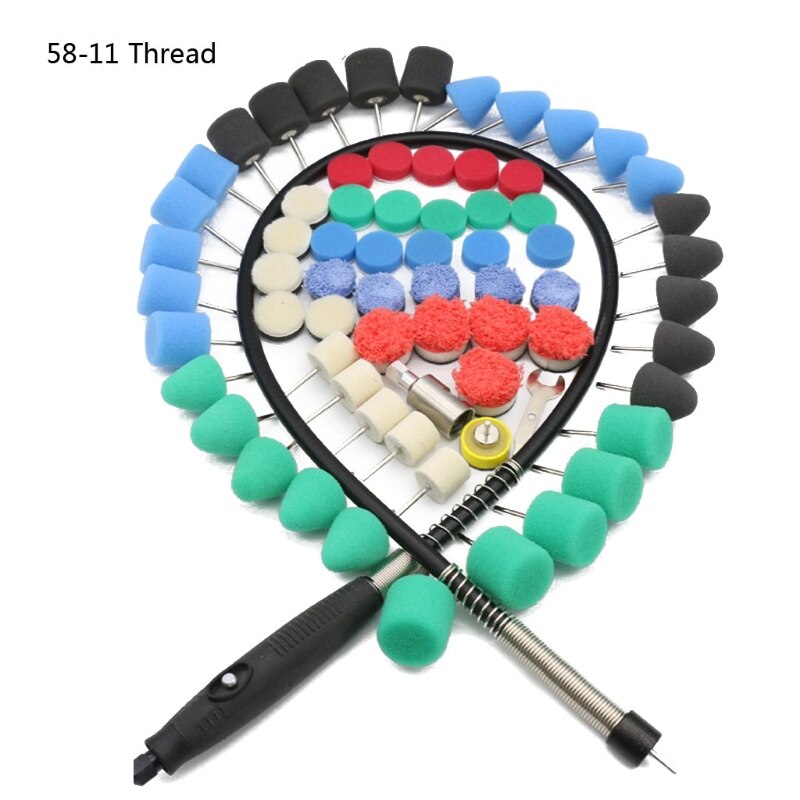 28pcs/69pcs Mini Polishing Machine Car Beauty Detailing Polisher Extention Tools N84F: Brown
