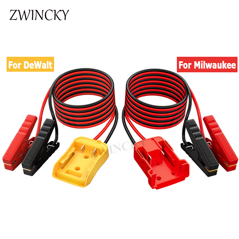 Jumper Cable Clamps for Milwaukee Dewalt 18V Battery Jumper Starter Automotive Booster Cables for Cars Trucks Vehicles Power kit