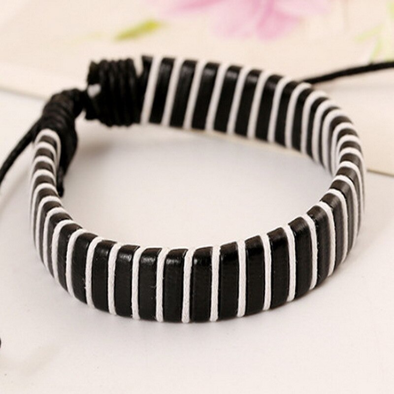 Gute Preis! Frauen Männer Armbänder Reine Hand Weben Leder Armband Einstellbar Armband Männer Schmuck: B017061