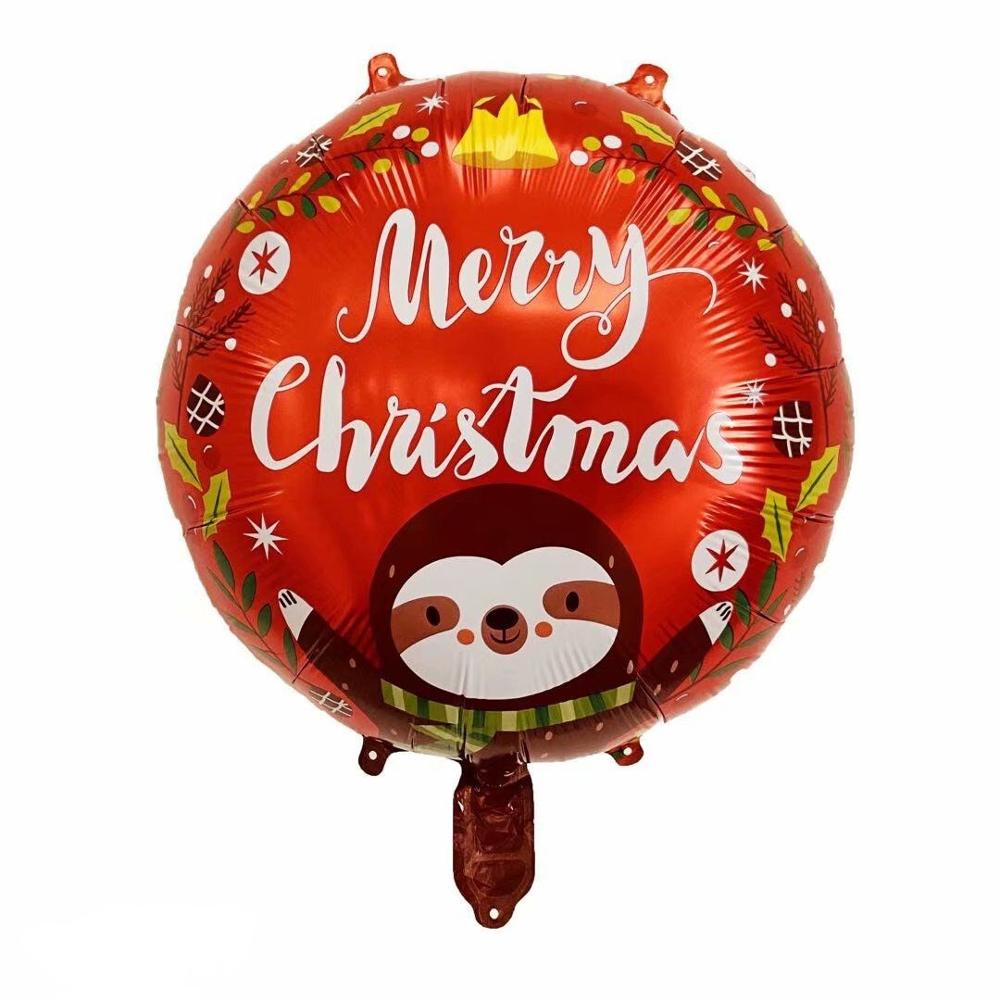 10 stk 18 tommer runde julepynt folie balloner julemanden snemand juletræ ballon xmas globos oppustelige legetøj: Smaragd