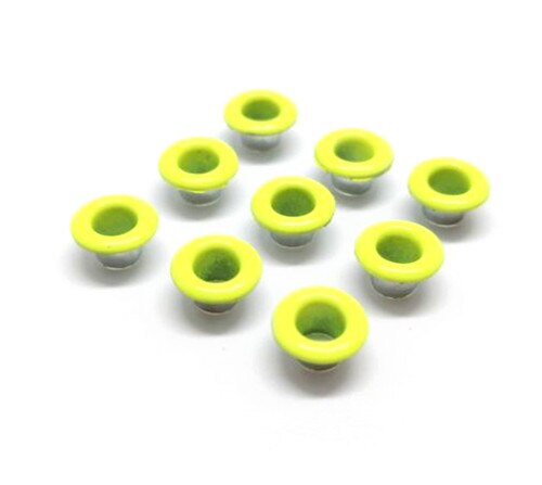 Oeillet métallique pour Scrapbooking, 100 pièces, trou de 4mm, embellissement de bricolage pour vêtements de travail, couture de vêtements: 9neon green