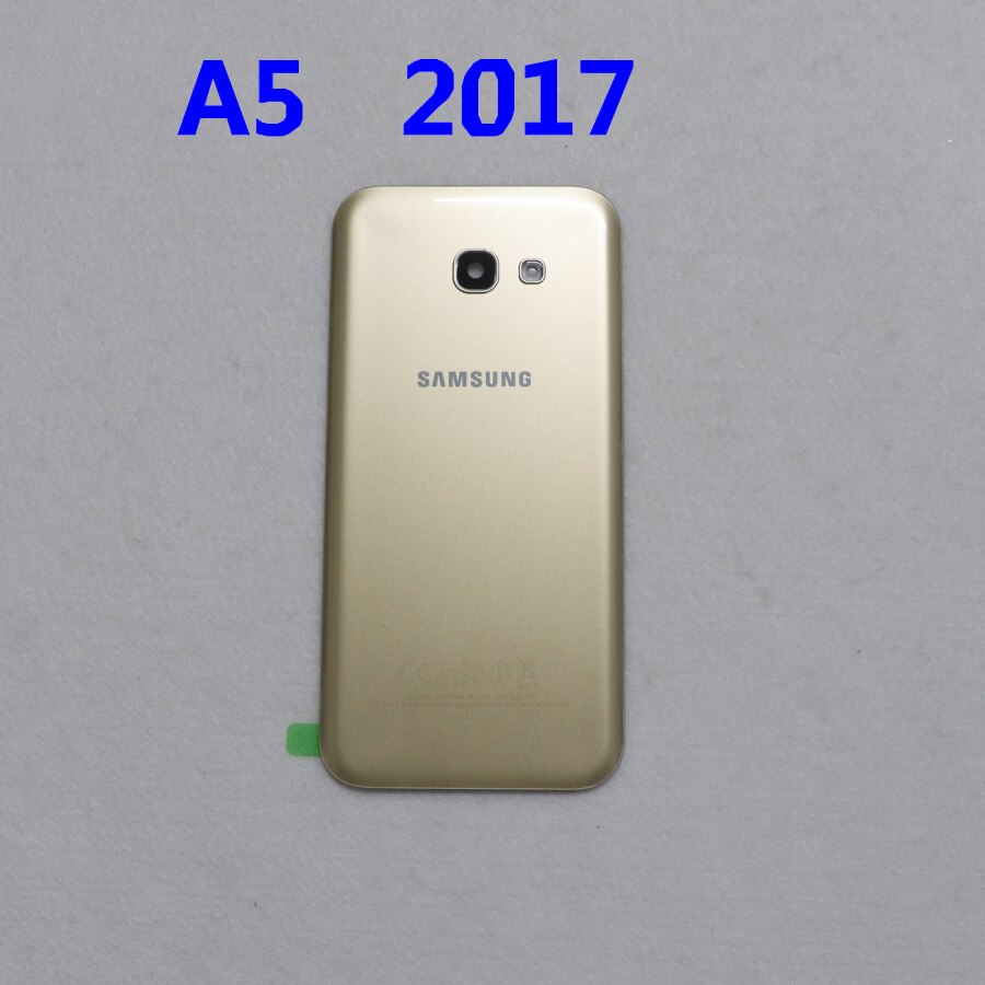 Back Glass For SAMSUNG Galaxy A3/A5/A7 A320 A520 A720 A320F A520F Back Battery Cover Rear Door Housing Case Replacement: A5 2017  gold