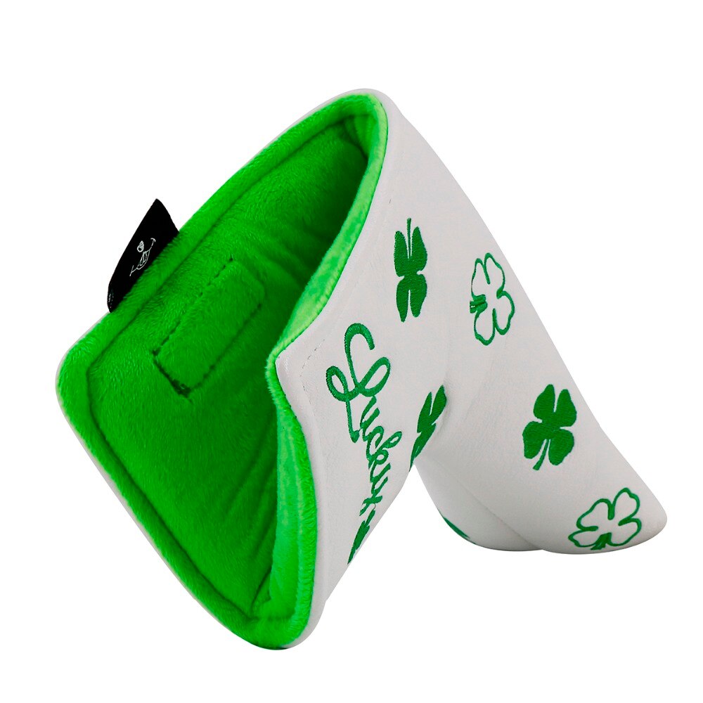 Big Teeth Golf Head Cover Putter Cover Lucky SHAMROCK PU Leather Golf Putter Cover Headcover Magnet Closure