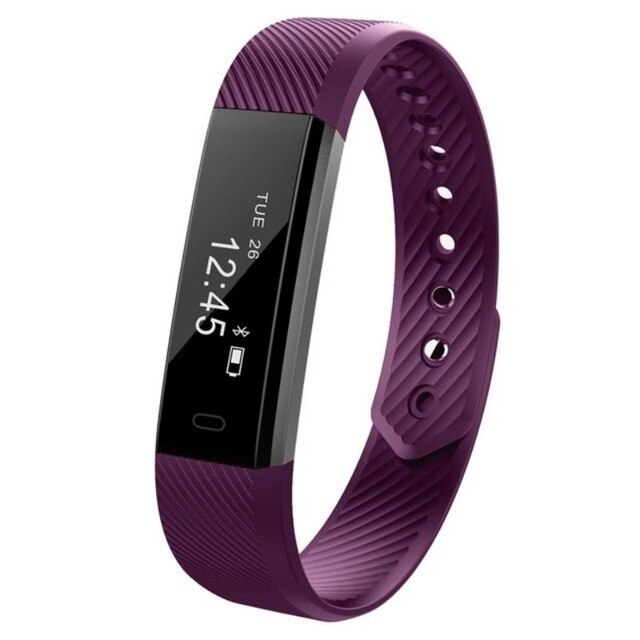 2022 Smart Bracelet Fitness Watch Smart Band Fitness Bracelet Alarm Clock Hembeer For Running Walk With Heart Rate: Paars