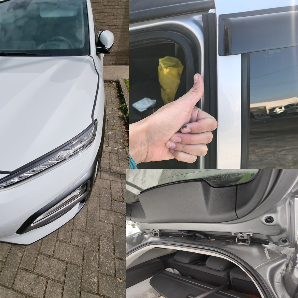 Striscia di tenuta universale per auto tipo Z da 2 m Guarnizione adesiva Trim Isolamento acustico Pilastro Cruscotto Protezione elastica Impermeabile