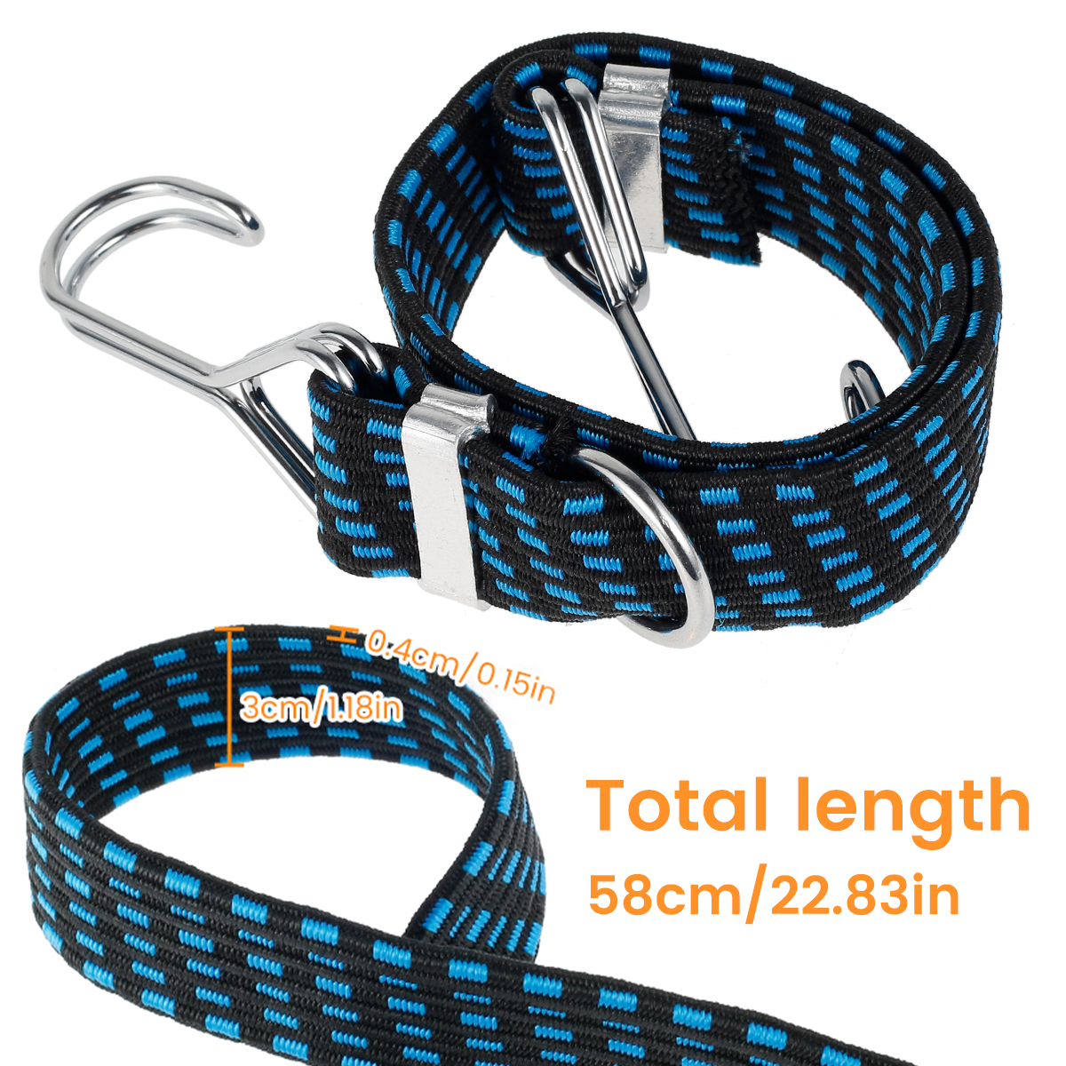 4 pezzi elastici per auto corde elastiche corda per bagagli ganci per cavi bici ampia corda piatta cravatta bagagli portapacchi cinghia fascia fissa Dropshipping