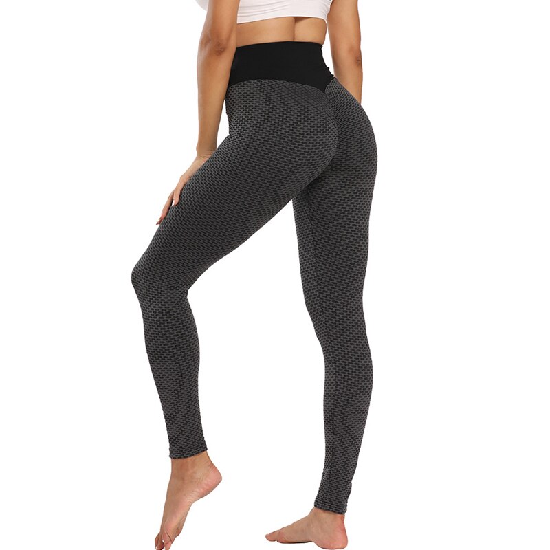Calzamaglia elasticizzata a costine pantaloni da Yoga Leggings a vita alta senza cuciture palestra traspirante Fitness Push Up Leggin Girl Yoga Pants