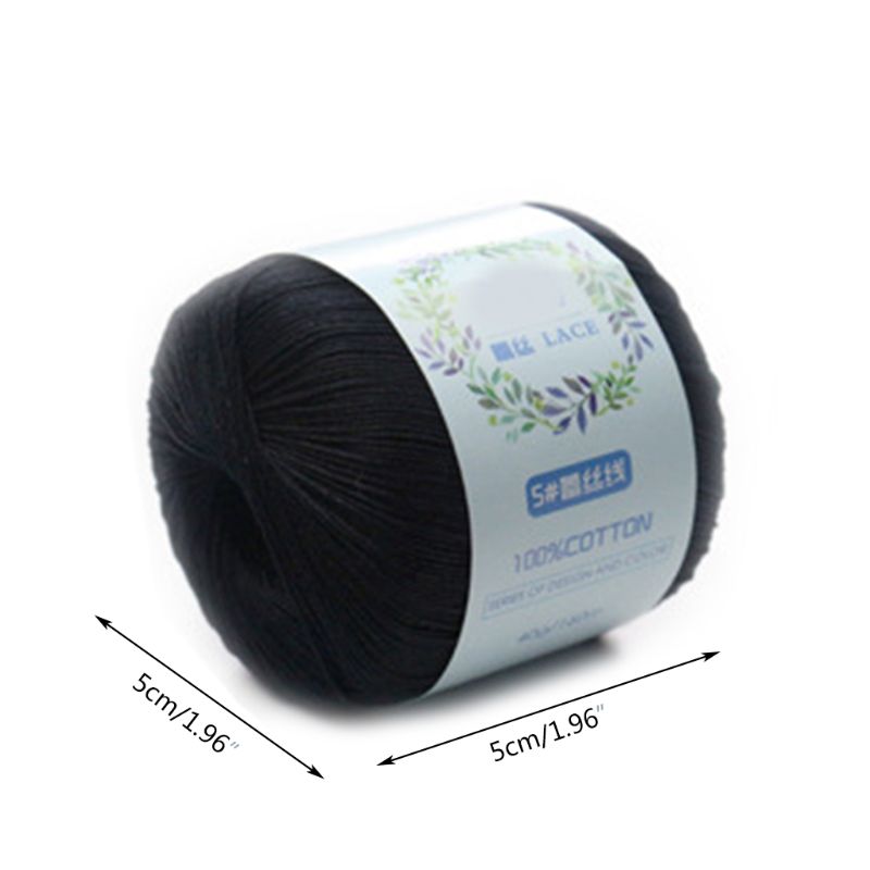 1 Roll Mercerized Cotton Cord Thread Medium Fine Solid Color DIY Hand Knitting Yarn for Embroidery Crochet Pearl Lace