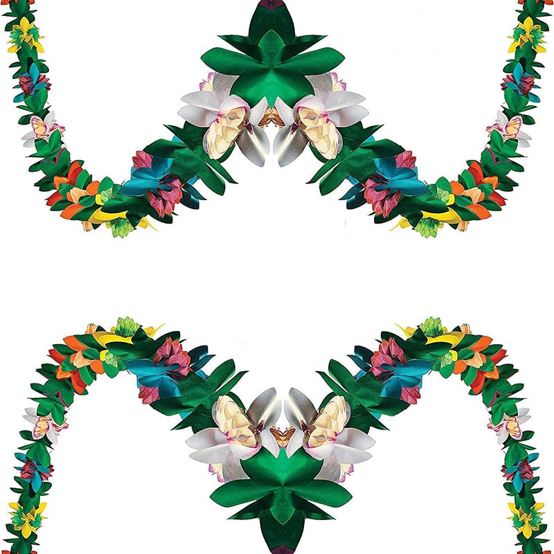 Væv blomsterkrans til sommer tropisk hawaiiansk luau strandfest moana jungle tema fødselsdag bryllup baby shower dekoration