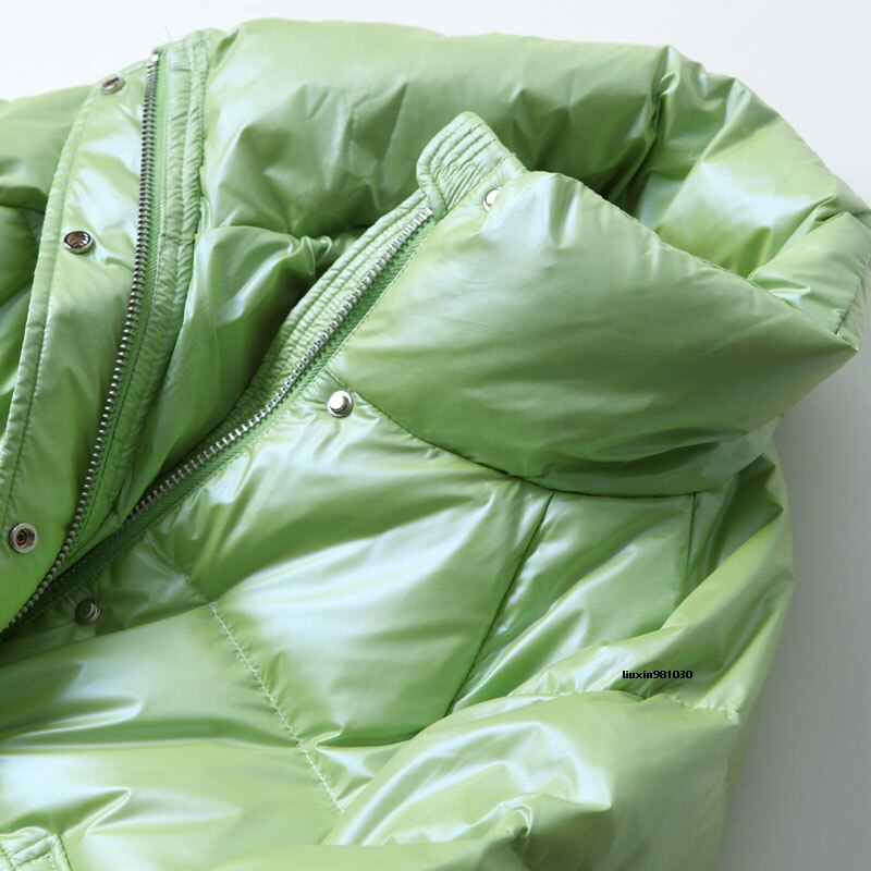 Vinter damejakke lys avslappet løs kåpe varm oversize kvinnelig parka puffed candy farger varm snø ned yttertøy  yr92