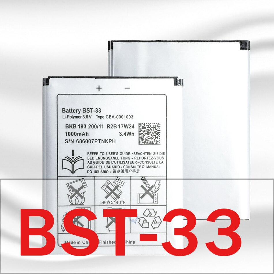 Voor Sony Ericsson Batterij BST-33 Bst 33 BST-38 Bst 38 BST38 BST-37 Bst 37 BST37 BST-36 Bst 36 BST36 BST-39 bst 39 BST39 Batterij: BST-33