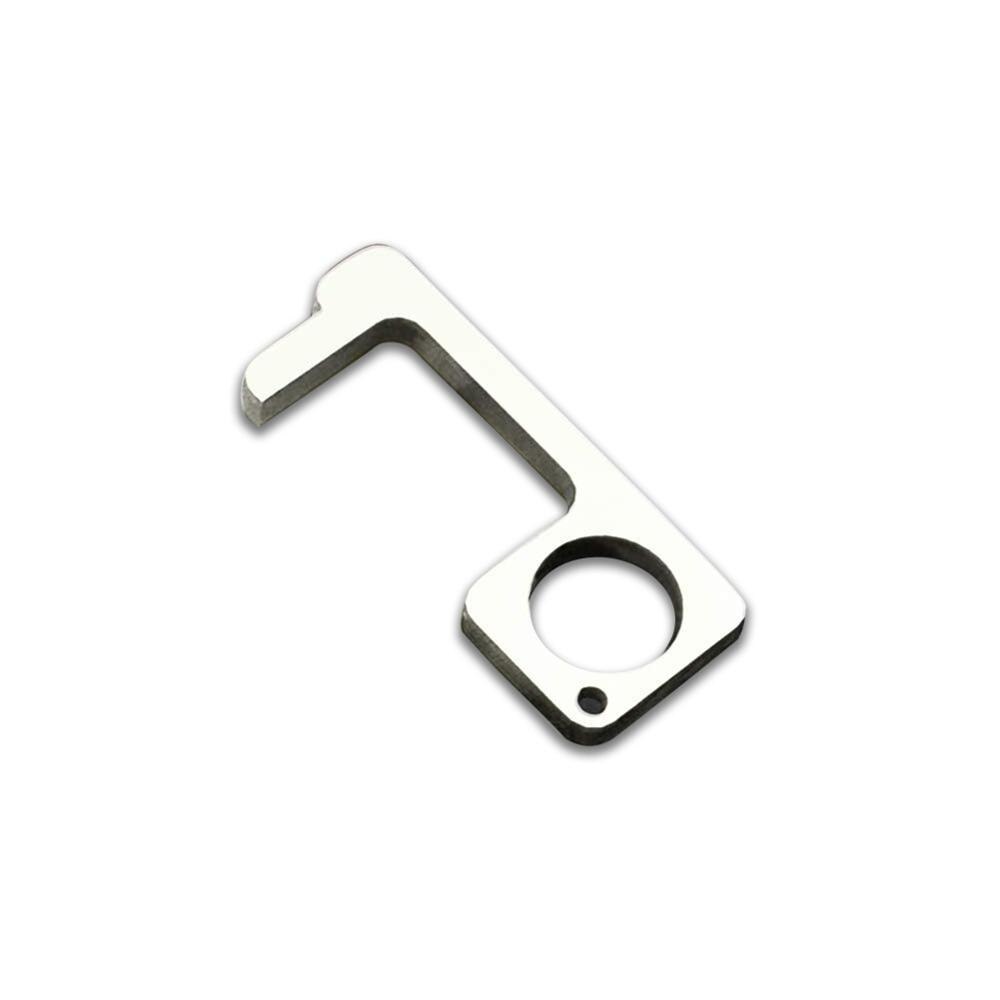 Safety Door Opener No Touch key Portable Anti-germ Elevator Button Drawer Door Handle Assistant safe Contactless Tool Assistant: Silver 1PC