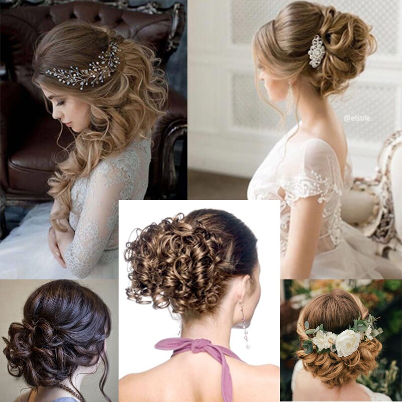 DIANQI un moño rizado con una banda de goma atada alrededor del moño y una cola de caballo envuelta alrededor del cabello de una mujer