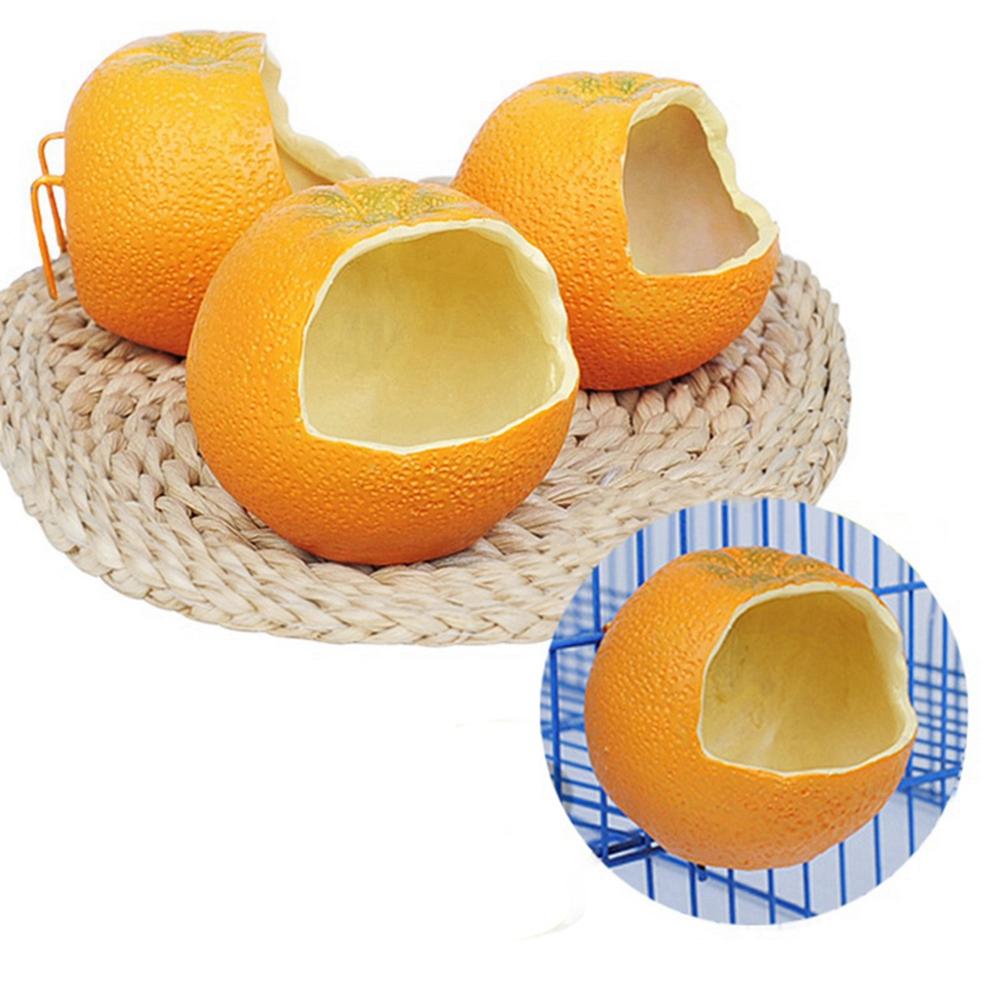 1 Pc Leuke Vogel Papegaai Feeder Kooi Vogel Opknoping Feeder Oranje Vormige Papegaai Voeden Kom Vogel Voeden Tool Voor Kooi