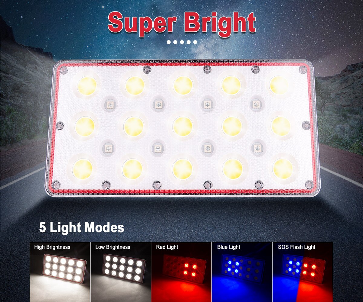 COB LED Work Light Rechargeable Flashlight USB Camping Light Portable Lantern With 180 degree Hanging Hook Power Display Outdoor