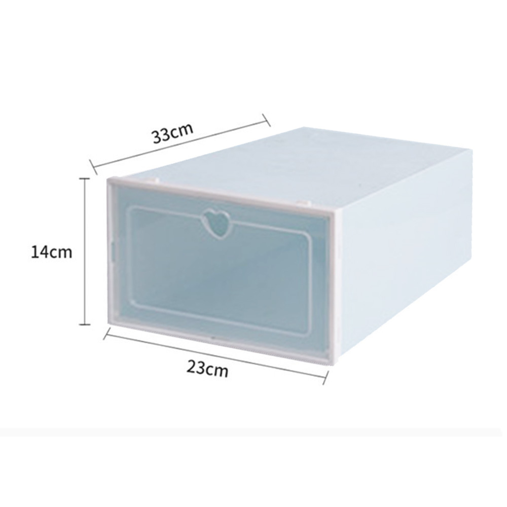 1 unidad de zapatos transparentes gruesos caja de cajones cajas de zapatos de plástico caja apilable caja de almacenamiento Shoeboxstorage Shoerack: Color azul