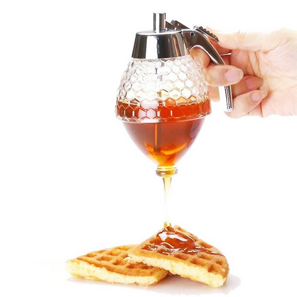 dispensador y calentador de miel de cristal, conjunto de sirope de miel, tarro de abeja, 2