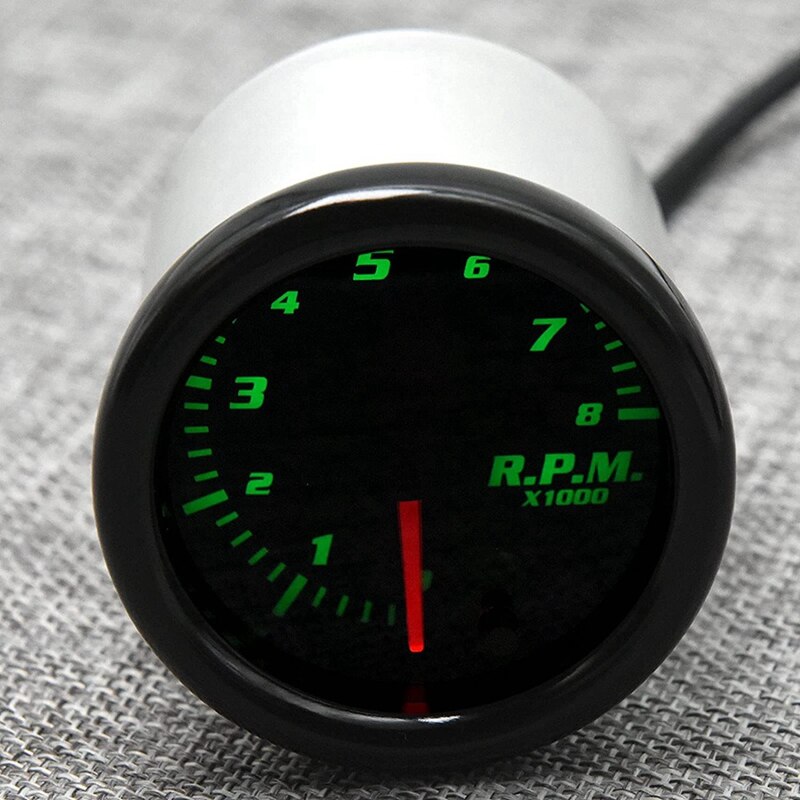 2Inch 52mm Tachometer Gauge 7 Colors Tacometro Meter 0-8000 RPM LED Tacho Gauge Meter for 12V Universal Car Auto