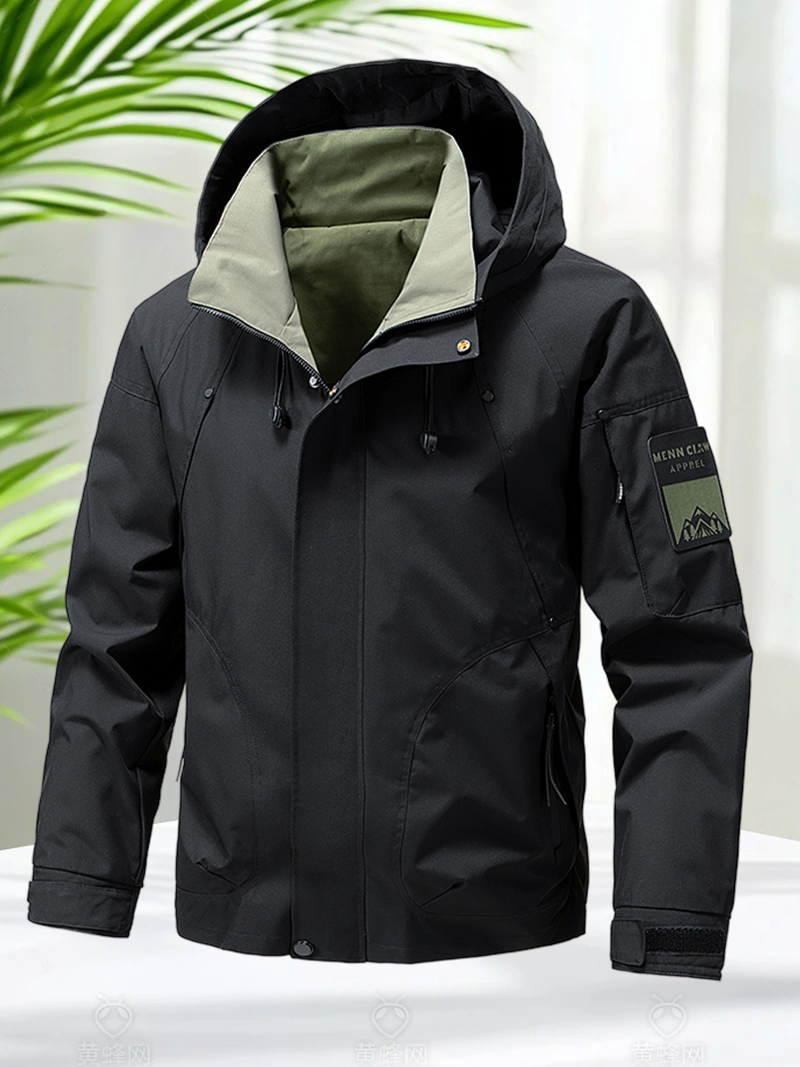 Waterproof Jacket Men Outdoor Softshell Zip Up Hooded Jacket Windbreaker Hiking Camping Coats Lightweight Spring Autumn Coats