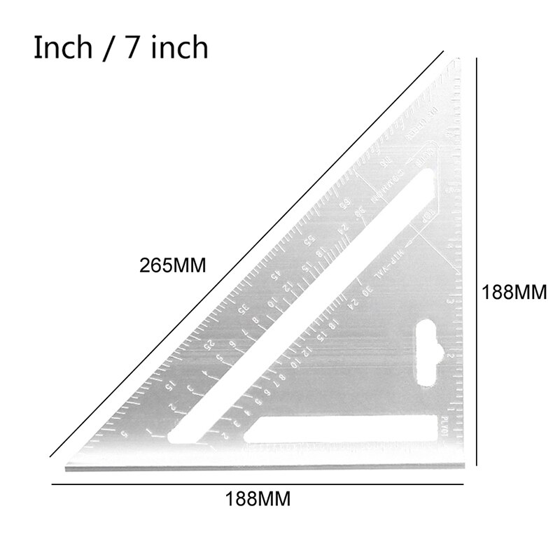 45 grad Aluminium Legierung Winkel Messen Werkzeug Geschwindigkeit Verdicken Sauerei Lineal Gehrung Für Tischler Holzbearbeitung 7 zoll/18cm: Kaiserliche 7Zoll