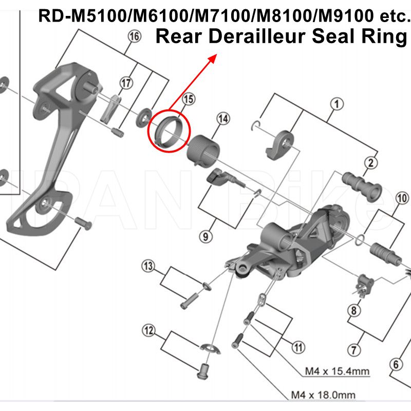 Shimano original XT M8000 M8100 XTR M9000 M9100 RD M5100 M6100 RD M7100 Rear Derailleur Guide Plate Seal Ring Repair Parts