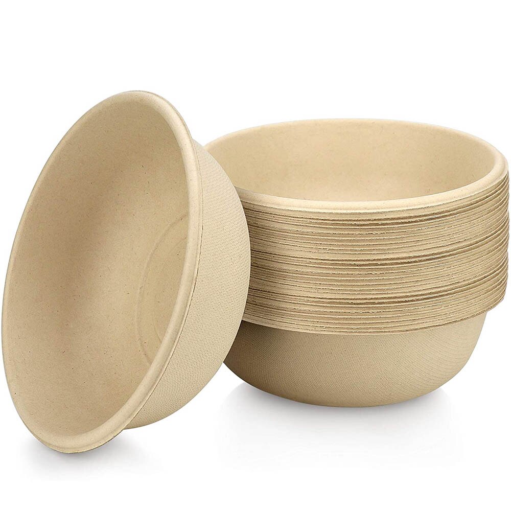 Bols à soupe jetables 100% en papier biodégradable, 50 pièces, pour soupes chaudes et apéritifs, récipients alimentaires ménagers