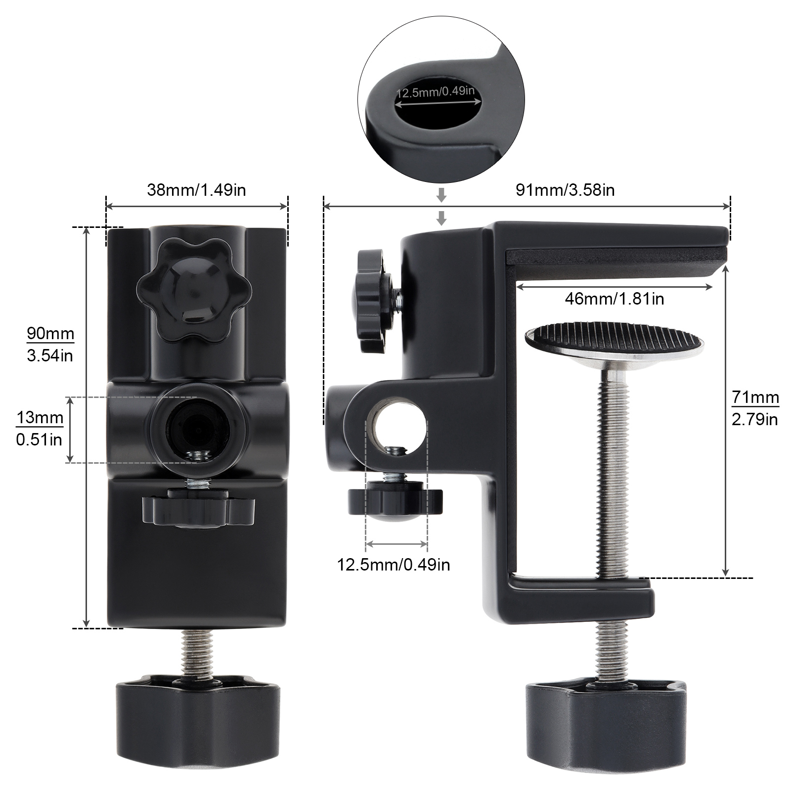 3-in-1 Kontakt-Tischhalterung für große Flächen, Metall-Schreibtischklemme, Mikrofonklemme, Halfter für Mikrofon, Aufhängung, Ausleger, Scherenarm